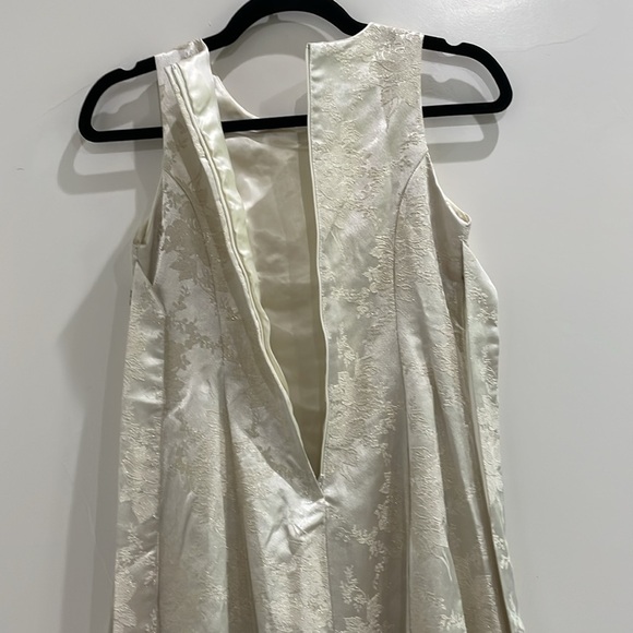 Jessica McClintock Girls Size 12 Beaded Floral Gown Dress Ivory Gold - Picture 7 of 14